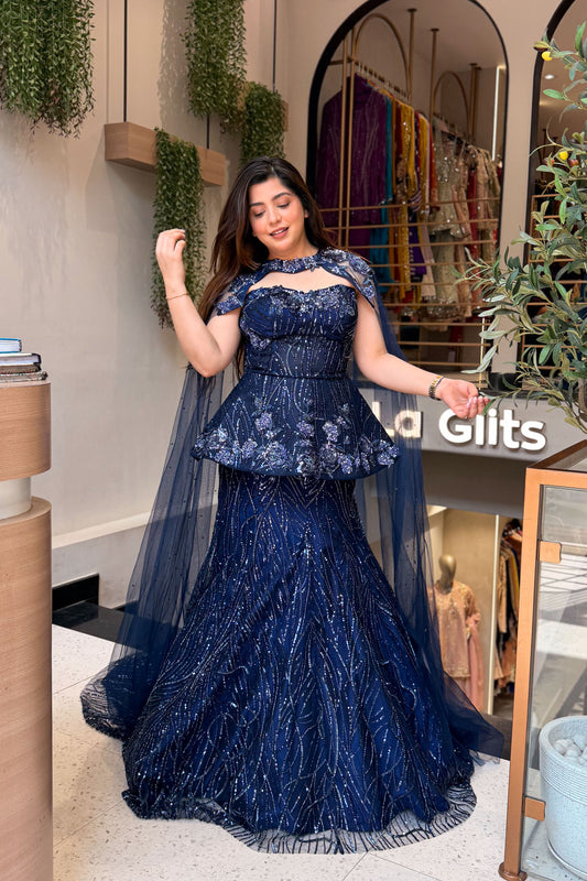 Viyara Peplum Fish Cut Lehenga