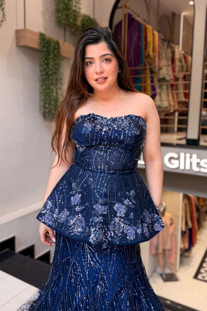 Viyara Peplum Fish Cut Lehenga