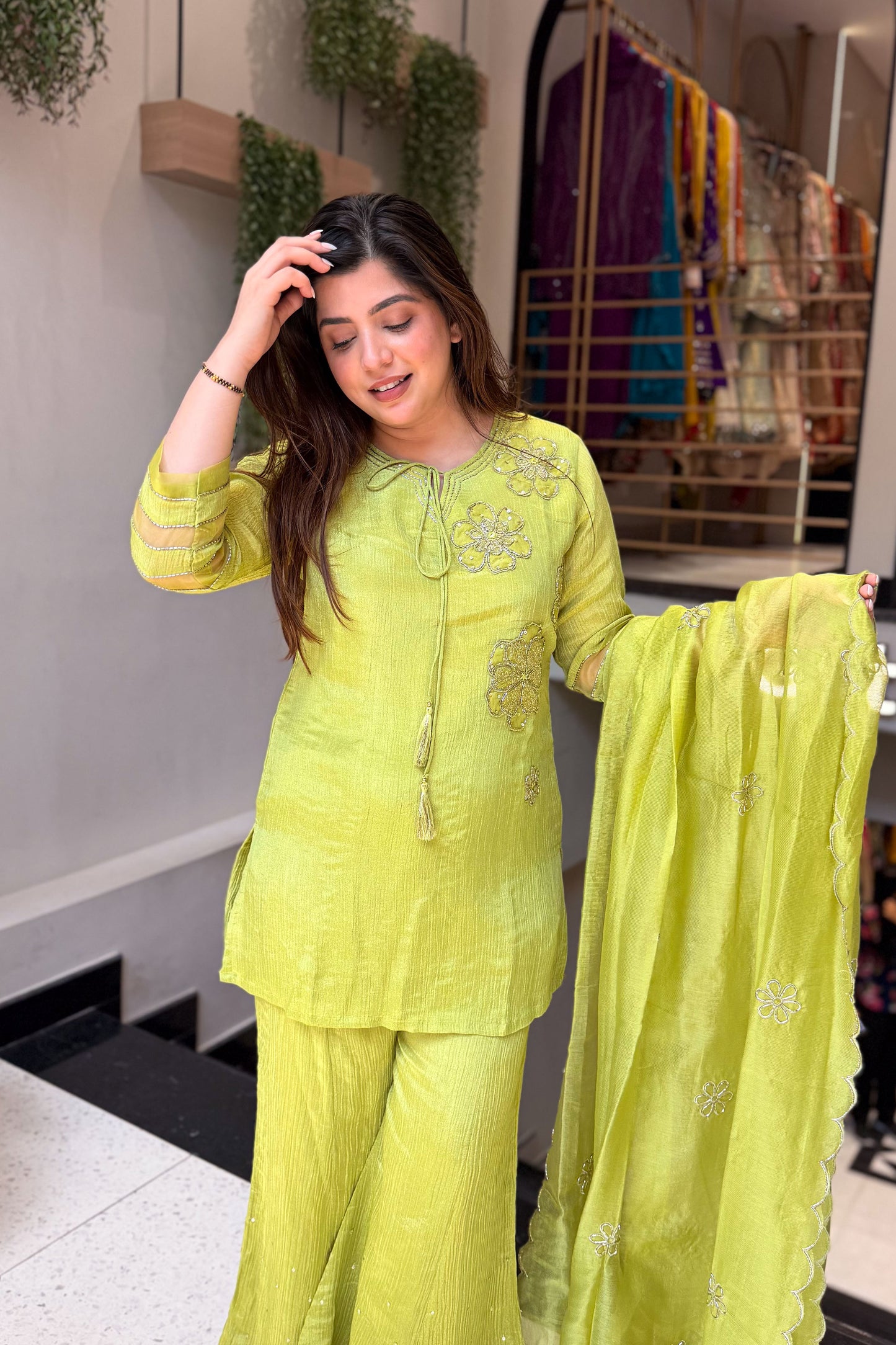 Priyal Floral Embroidered Suit Set