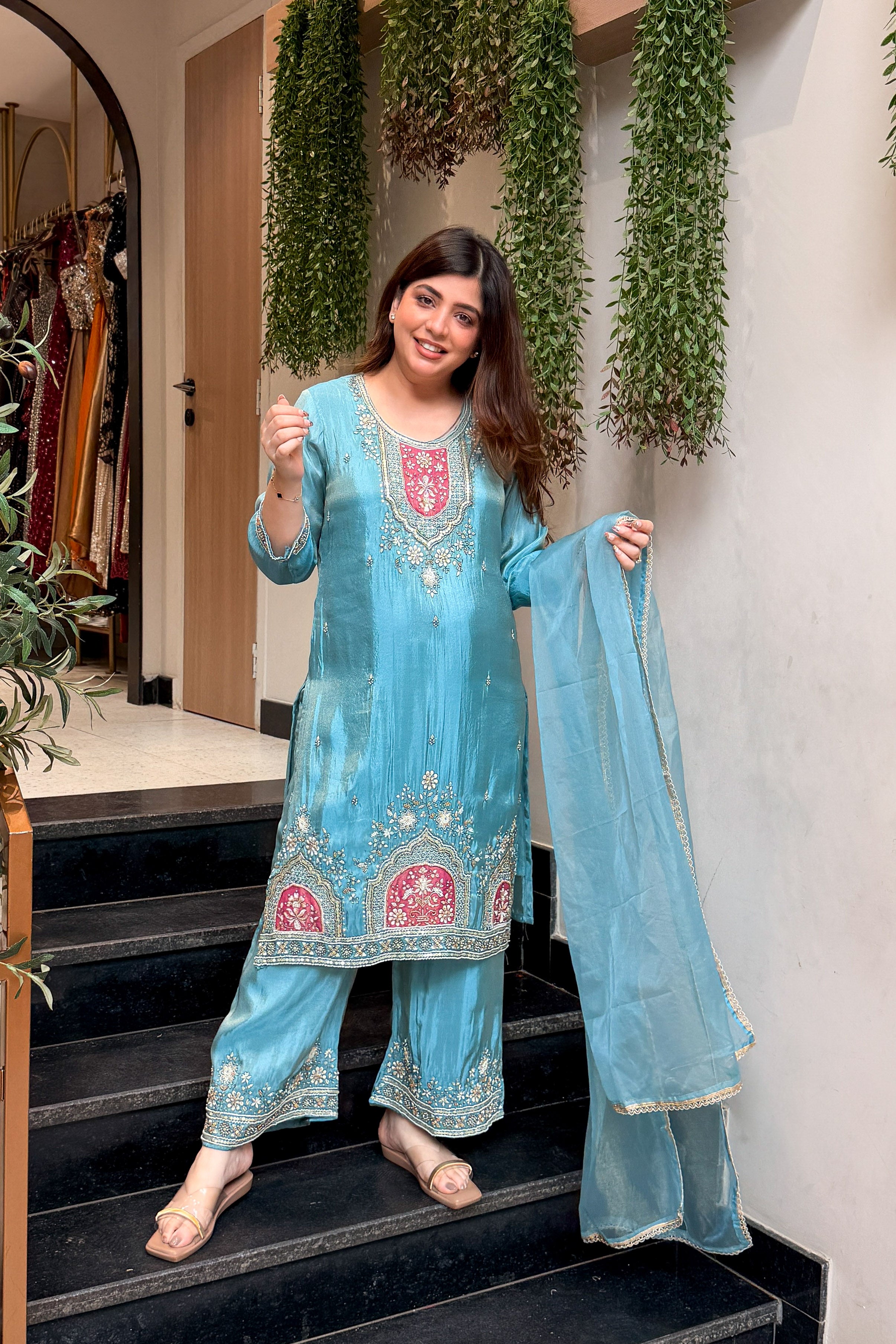 Keerat Embroidered Suit Set