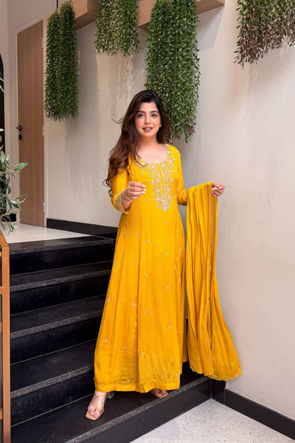 Zova Embroidered Anarkali Suit Set