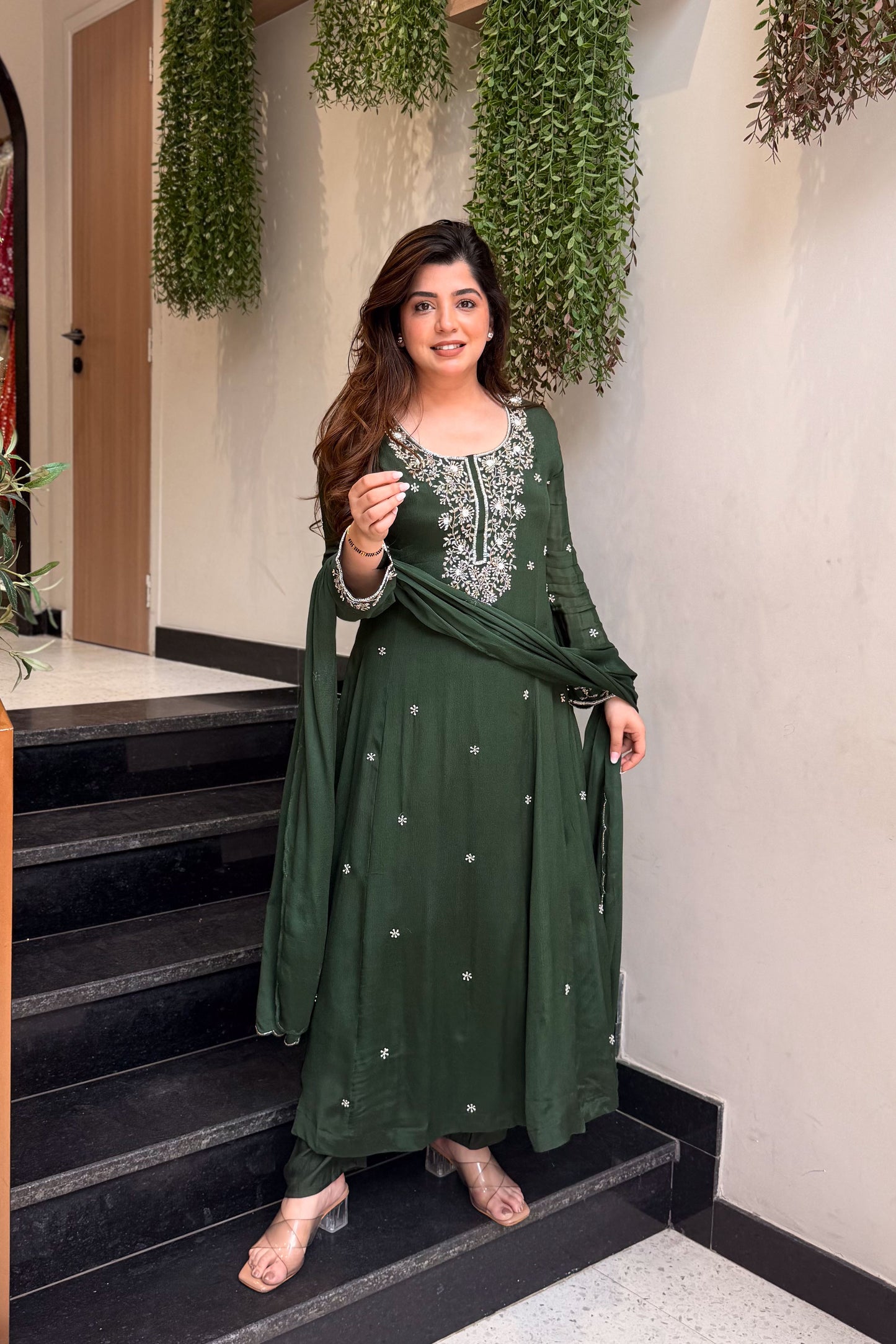 Zova Embroidered Anarkali Suit Set