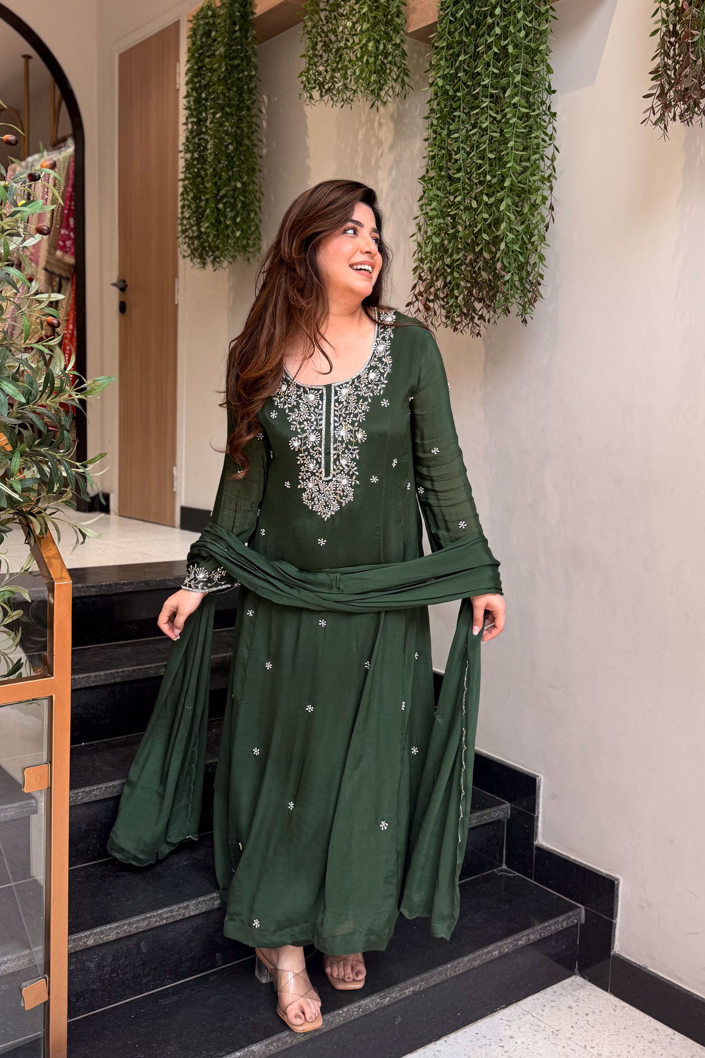Zova Embroidered Anarkali Suit Set