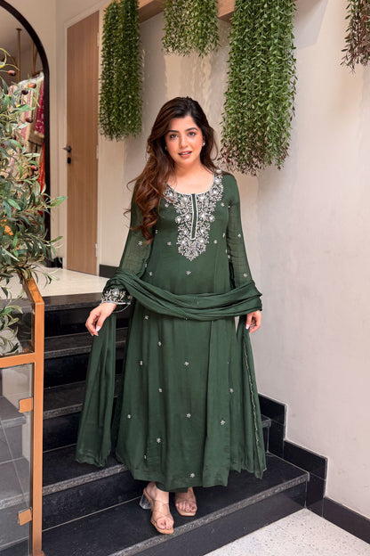 Zova Embroidered Anarkali Suit Set