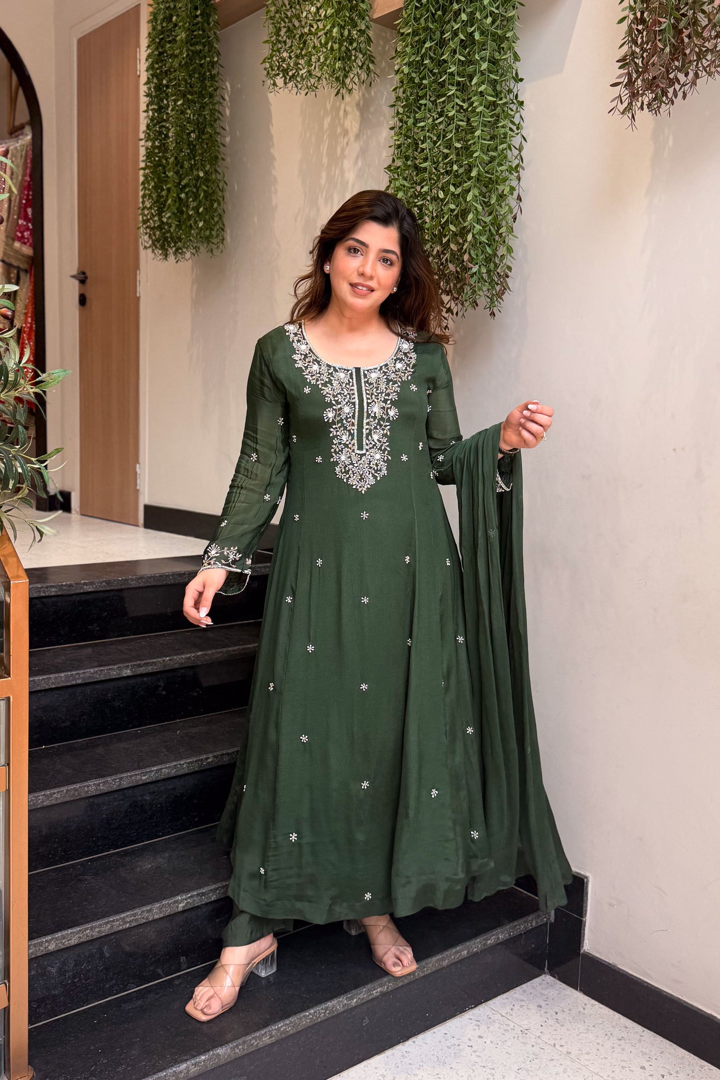 Zova Embroidered Anarkali Suit Set