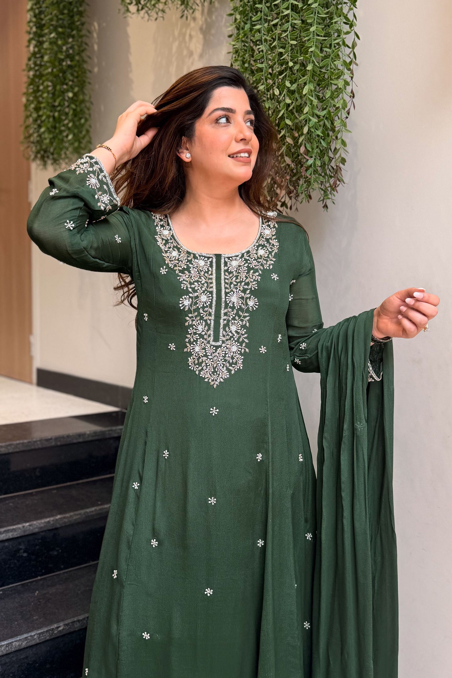 Zova Embroidered Anarkali Suit Set