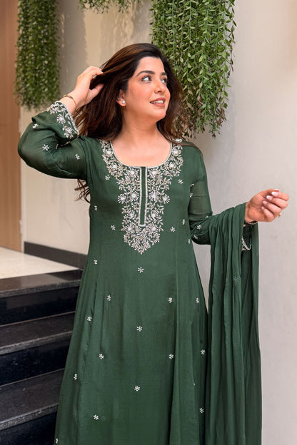 Zova Embroidered Anarkali Suit Set