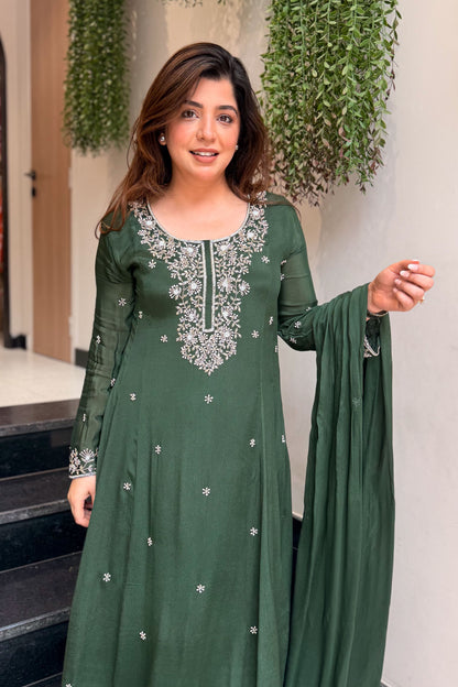 Zova Embroidered Anarkali Suit Set