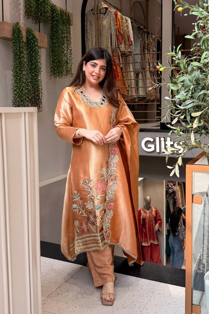 Pratima Mirror & Floral Embroidered Suit Set