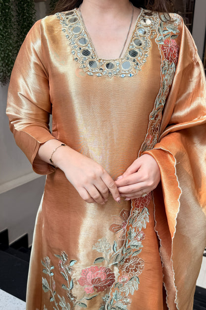 Pratima Mirror & Floral Embroidered Suit Set