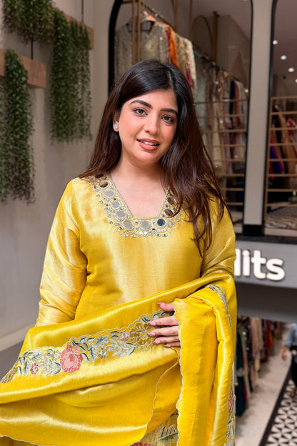 Pratima Mirror & Floral Embroidered Suit Set