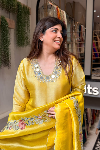 Pratima Mirror & Floral Embroidered Suit Set