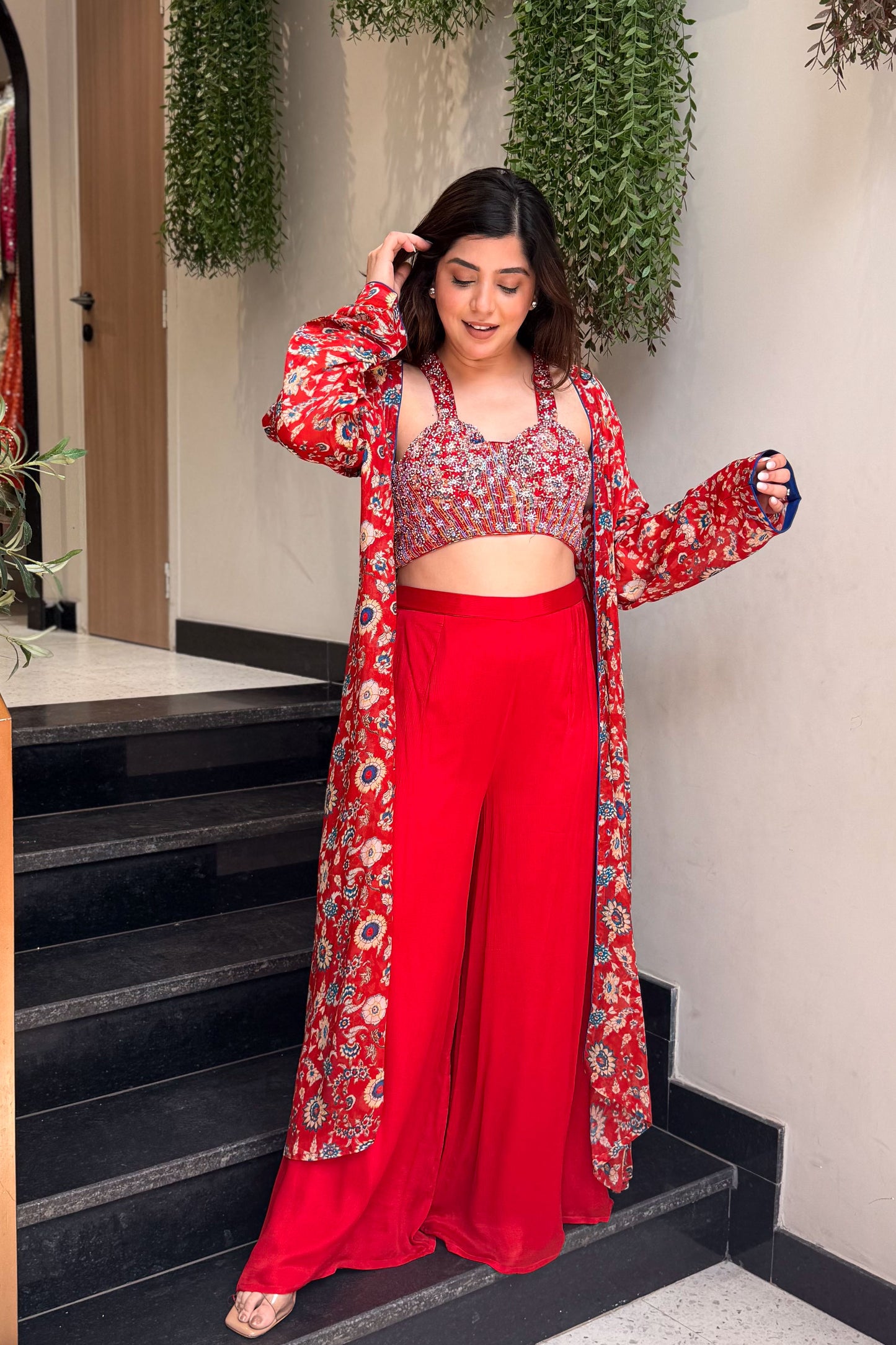 Nivara Embroidered Three Piece Set