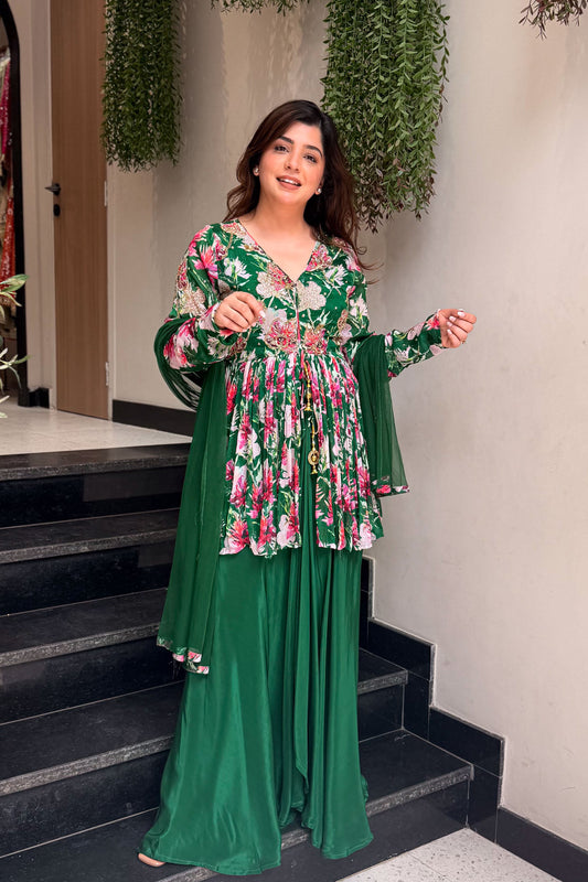 Aima Floral Embroidered Skirt Set