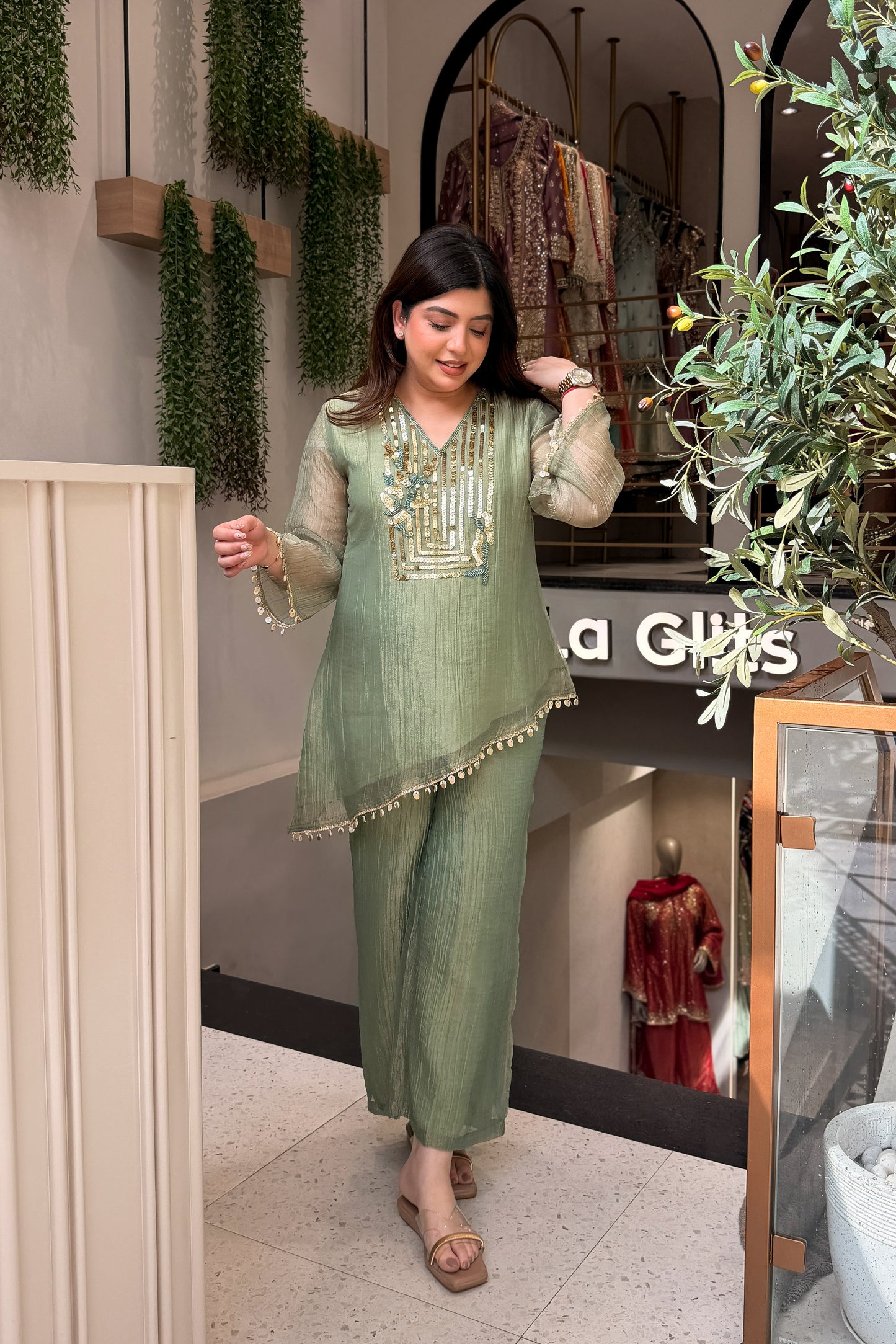 Vrini Sequin Embroidered Co ord Set