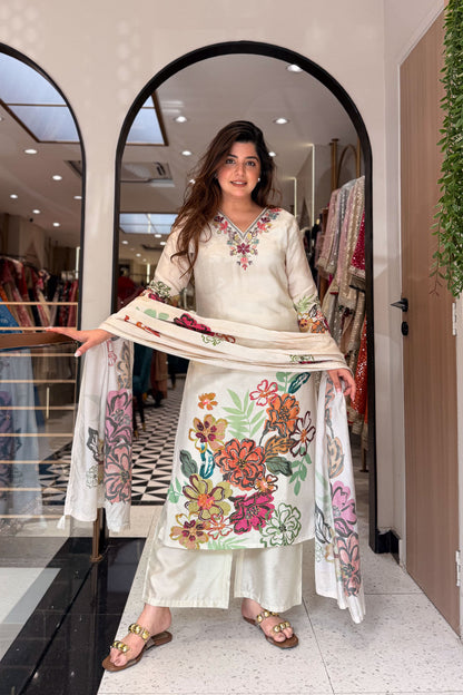 Rivika Hand Painted Embroidered Suit Set