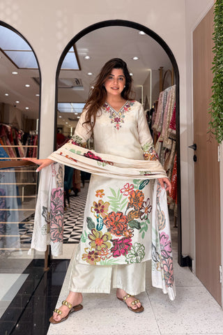 Rivika Hand Painted Embroidered Suit Set