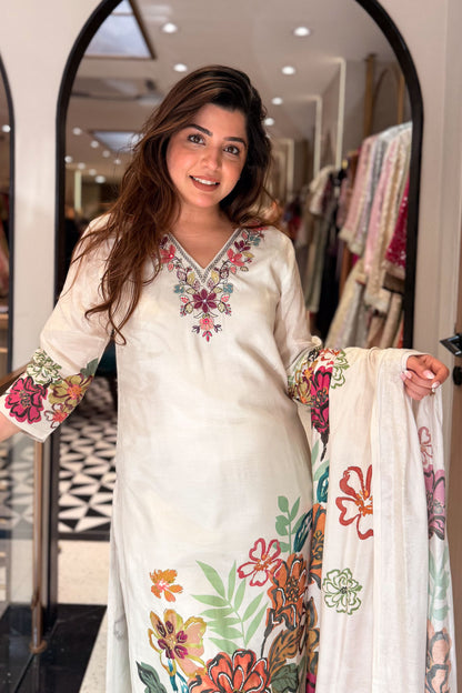 Rivika Hand Painted Embroidered Suit Set