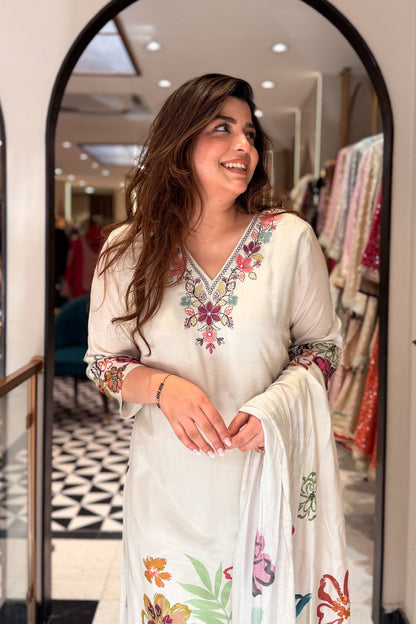 Rivika Hand Painted Embroidered Suit Set