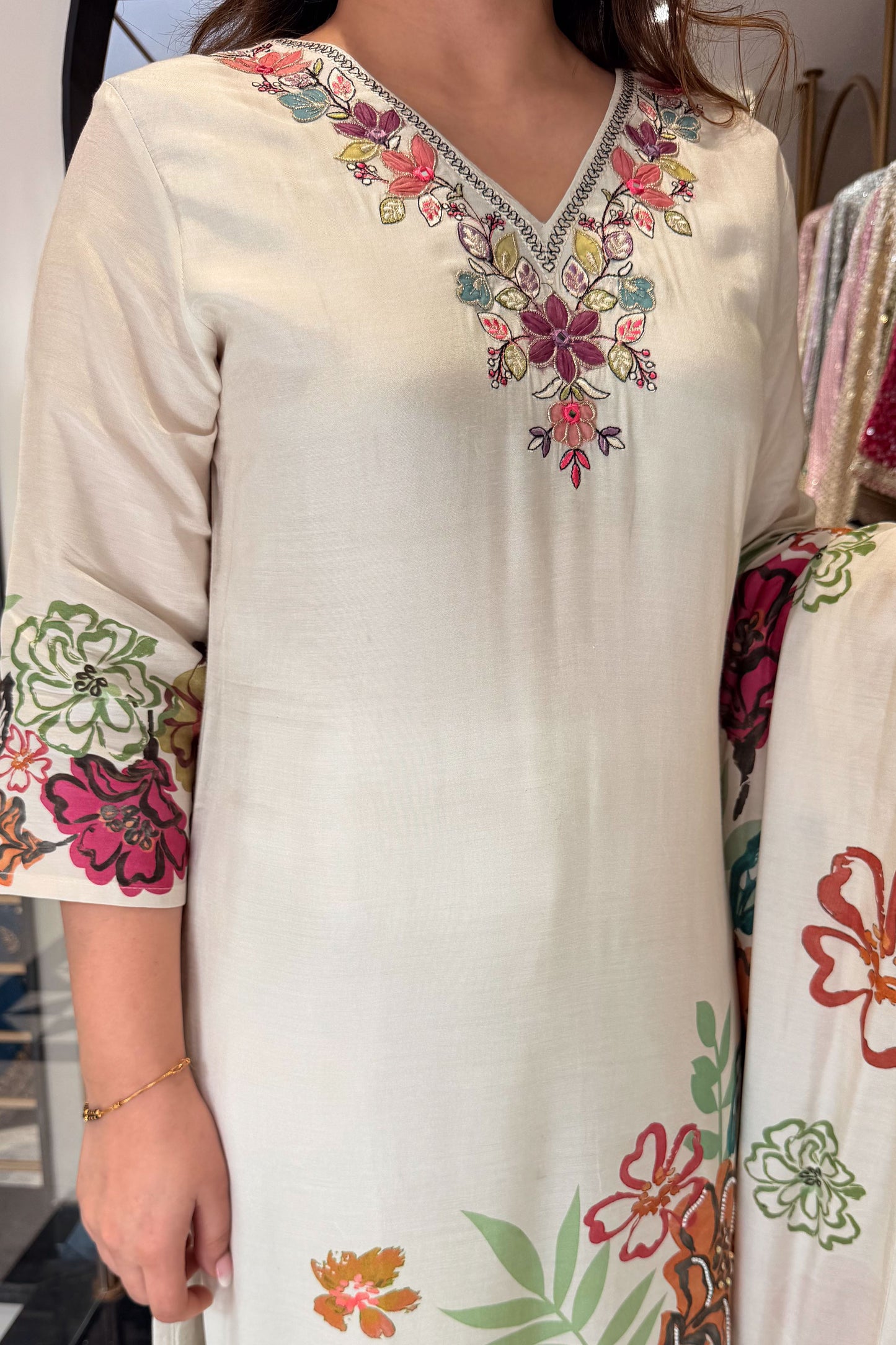 Rivika Hand Painted Embroidered Suit Set