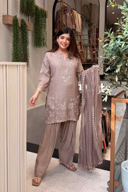 Zarika Thread & Mirror Embroidered Suit Set