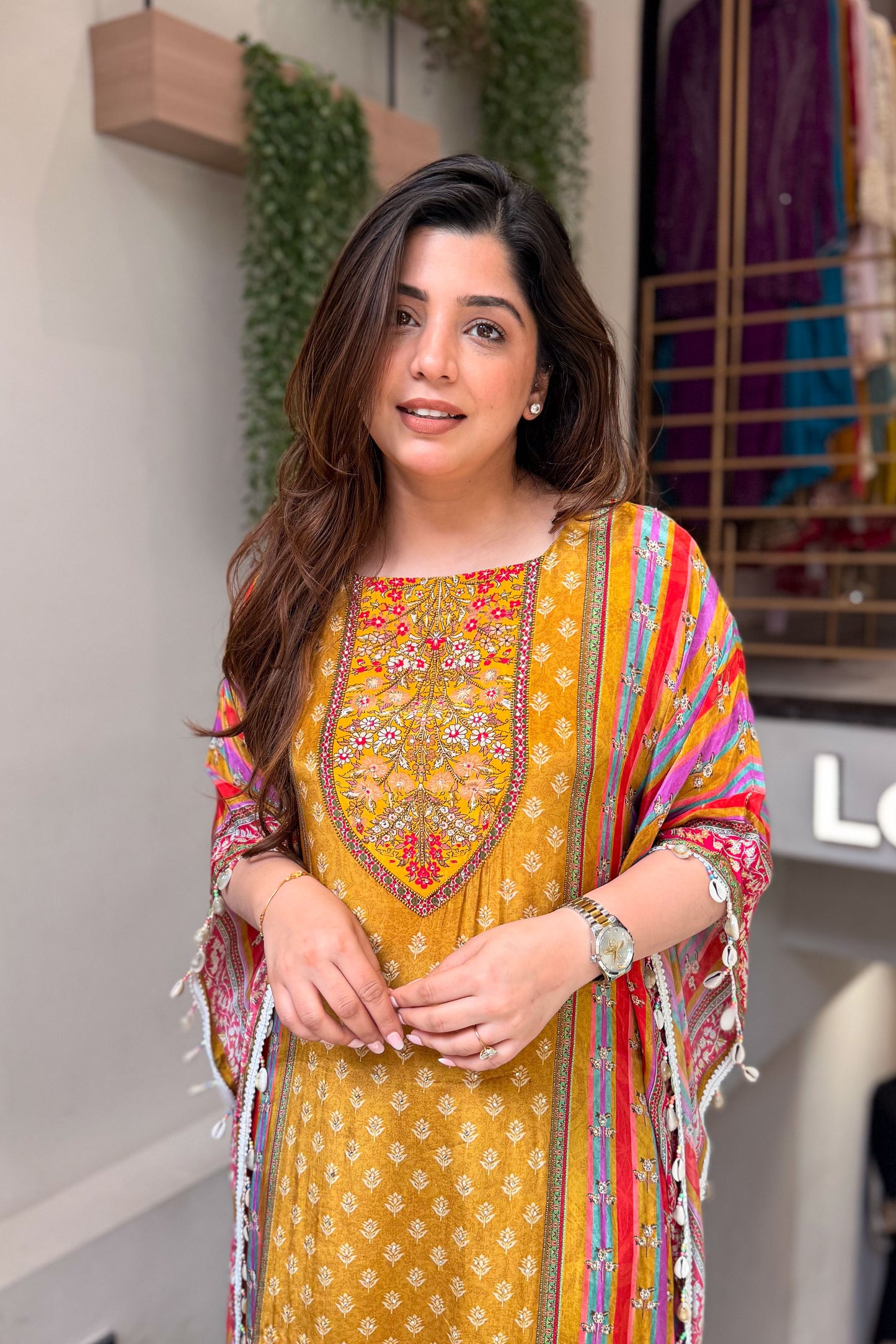 Maurya Printed and Beads Work Kaftan Set