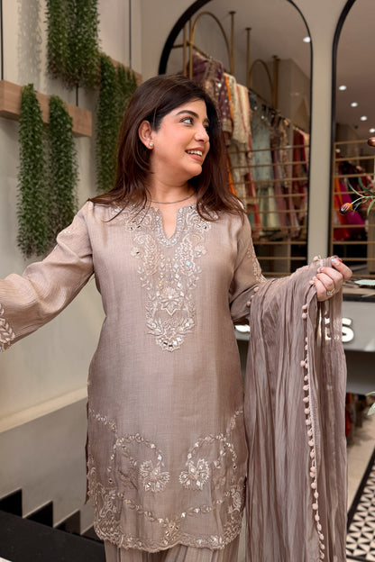 Zarika Thread & Mirror Embroidered Suit Set