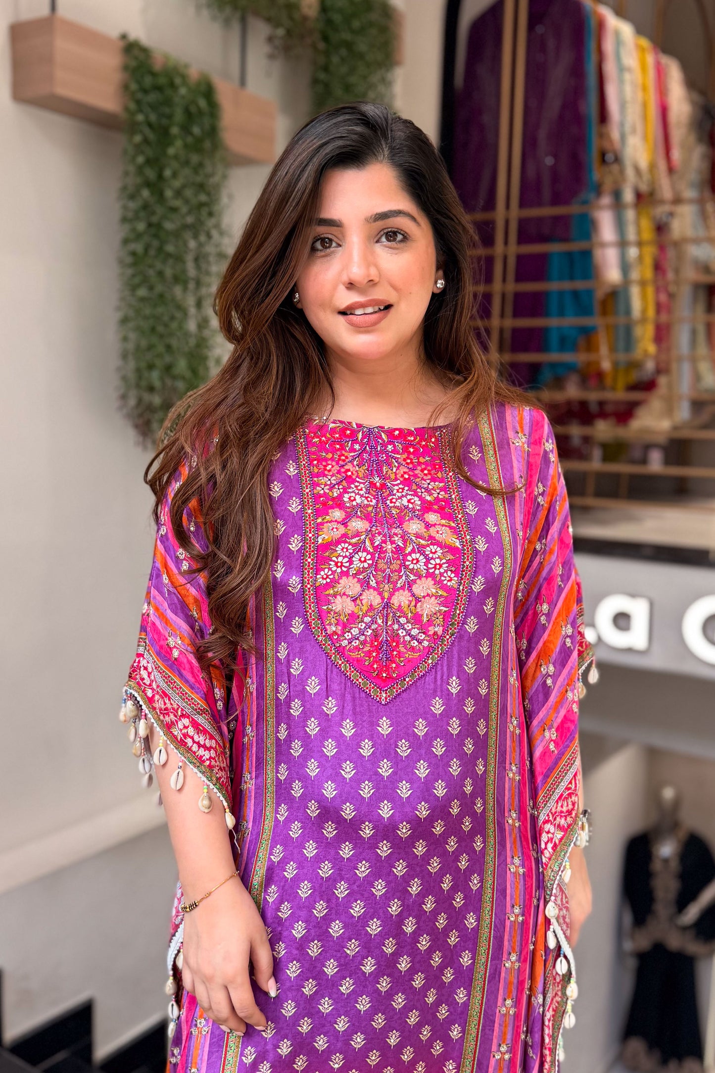 Maurya Printed and Beads Work Kaftan Set