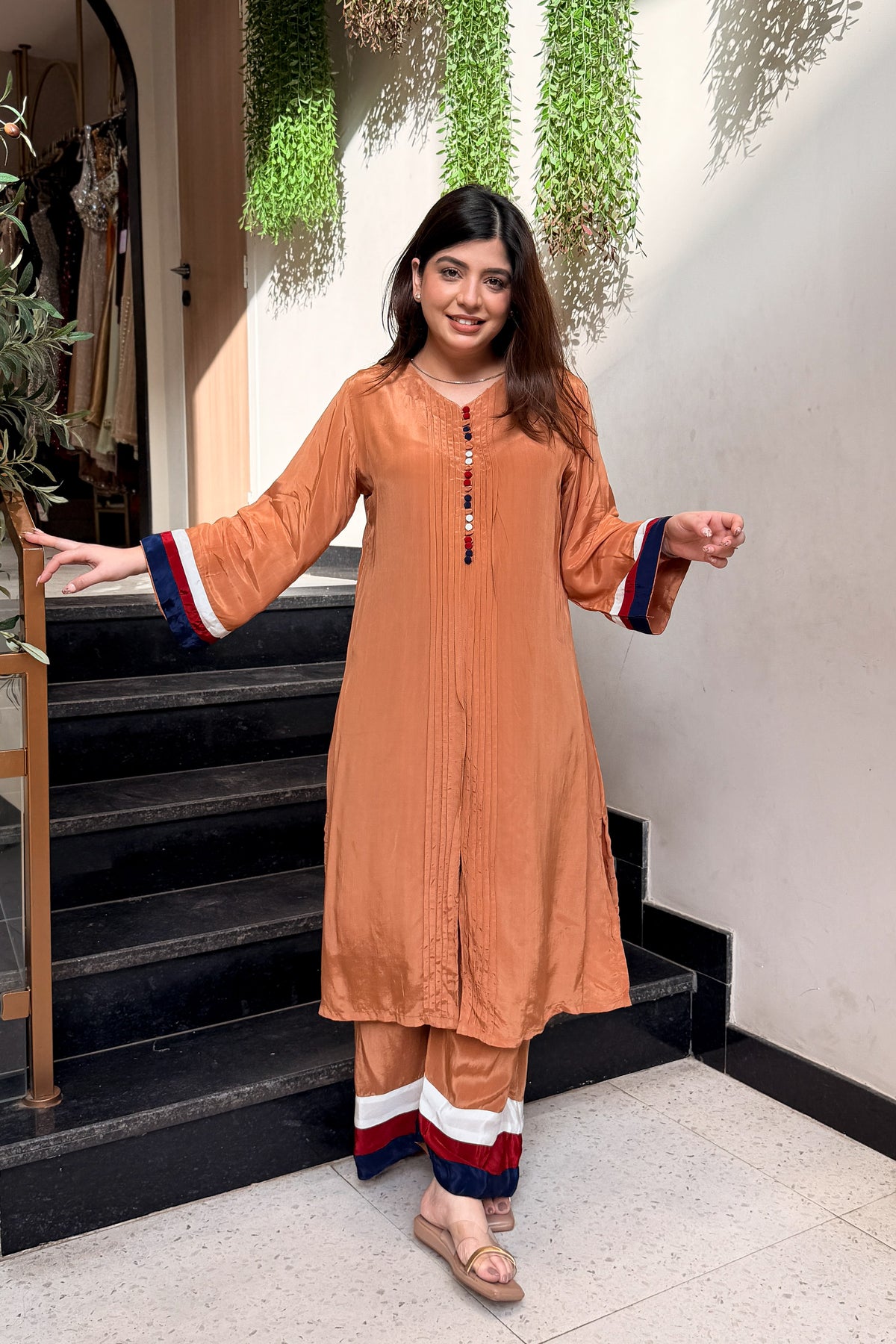 Saira Contrast Stripe Co ord Set