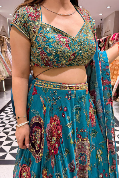 Tanvika Floral Hand Embroidered Lehenga