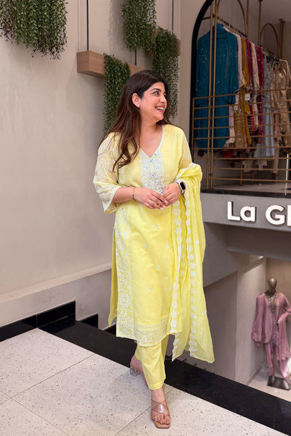 Ishvaya Floral Mirror Embroidered Suit Set