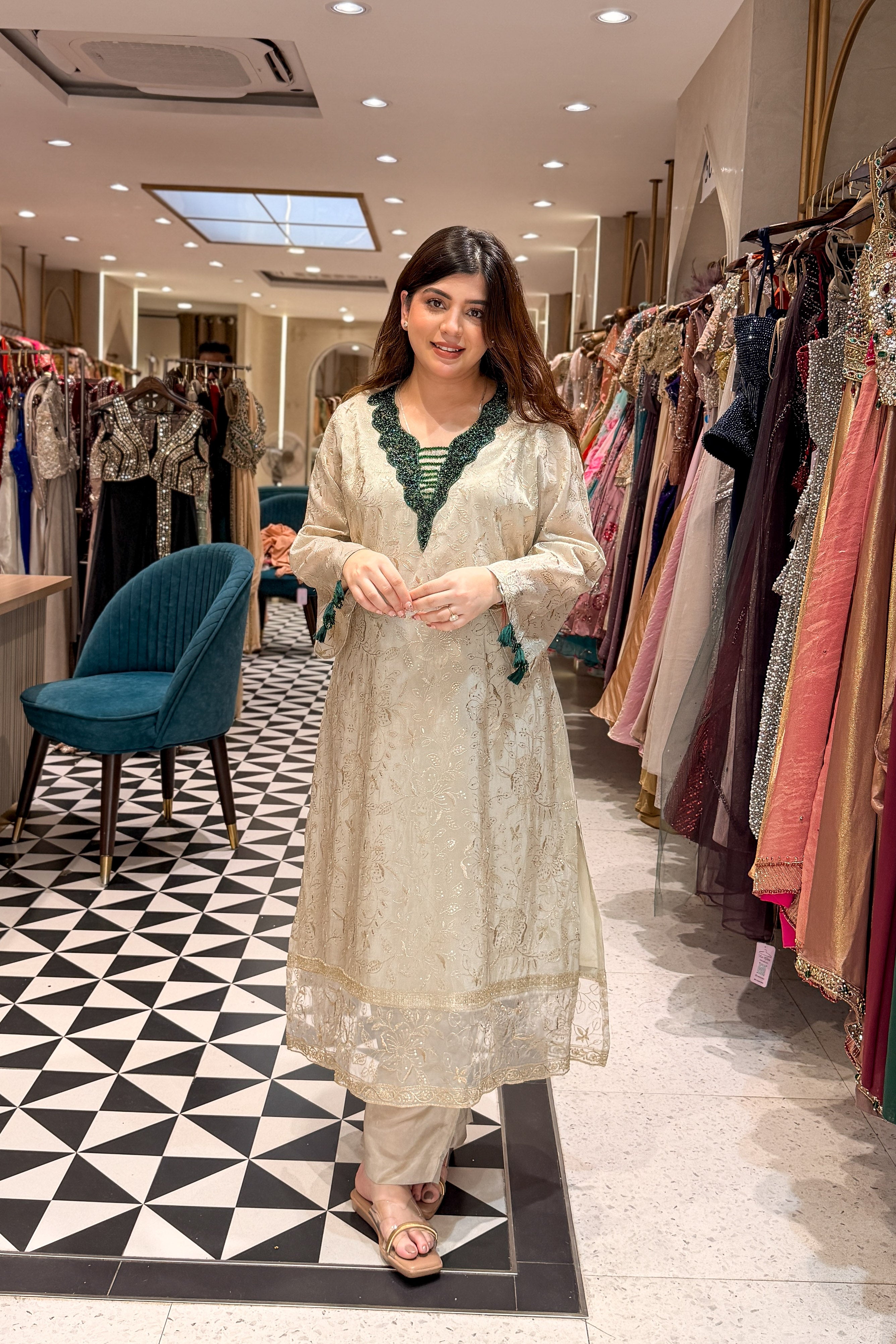 Divyana Beads Embroidered Co ord Set