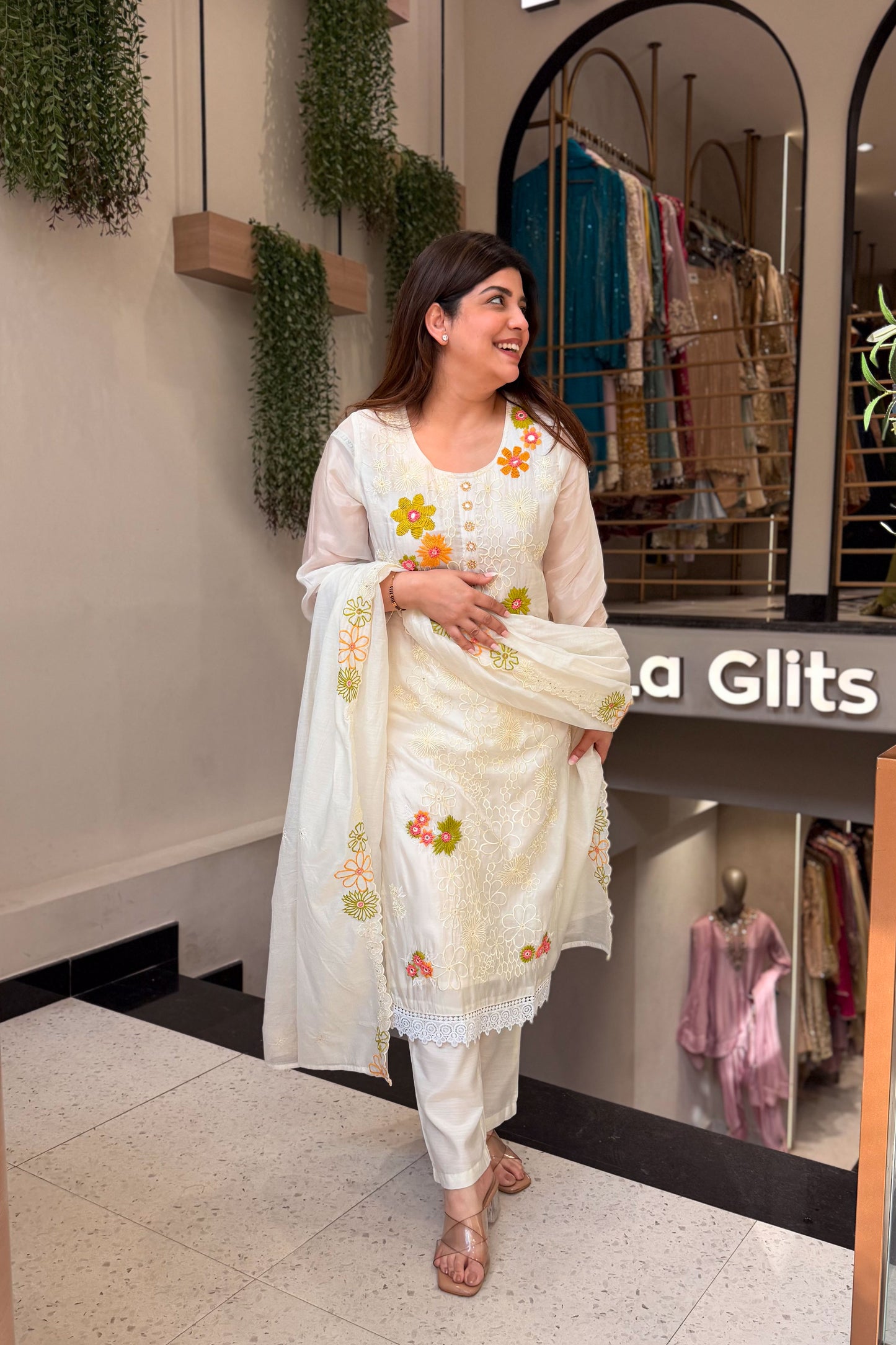 Divika Bloom Embroidered Suit Set