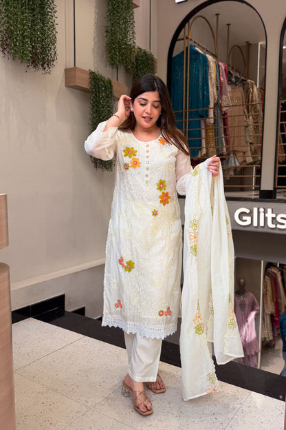 Divika Bloom Embroidered Suit Set