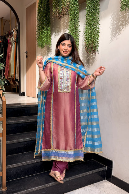 Shirvi Mirror Work Straight Suit Set