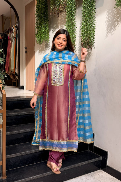 Shirvi Mirror Work Straight Suit Set