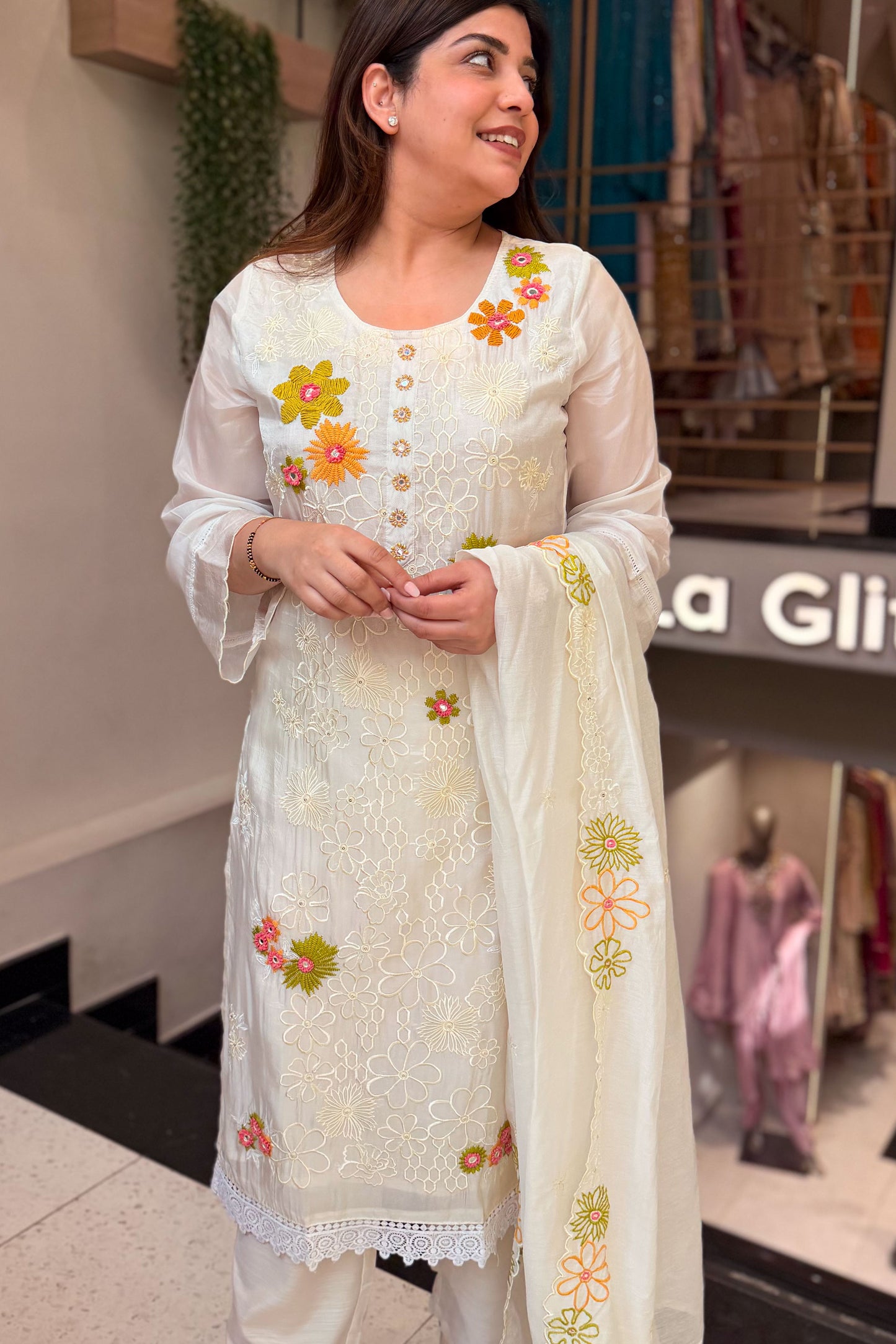 Divika Bloom Embroidered Suit Set