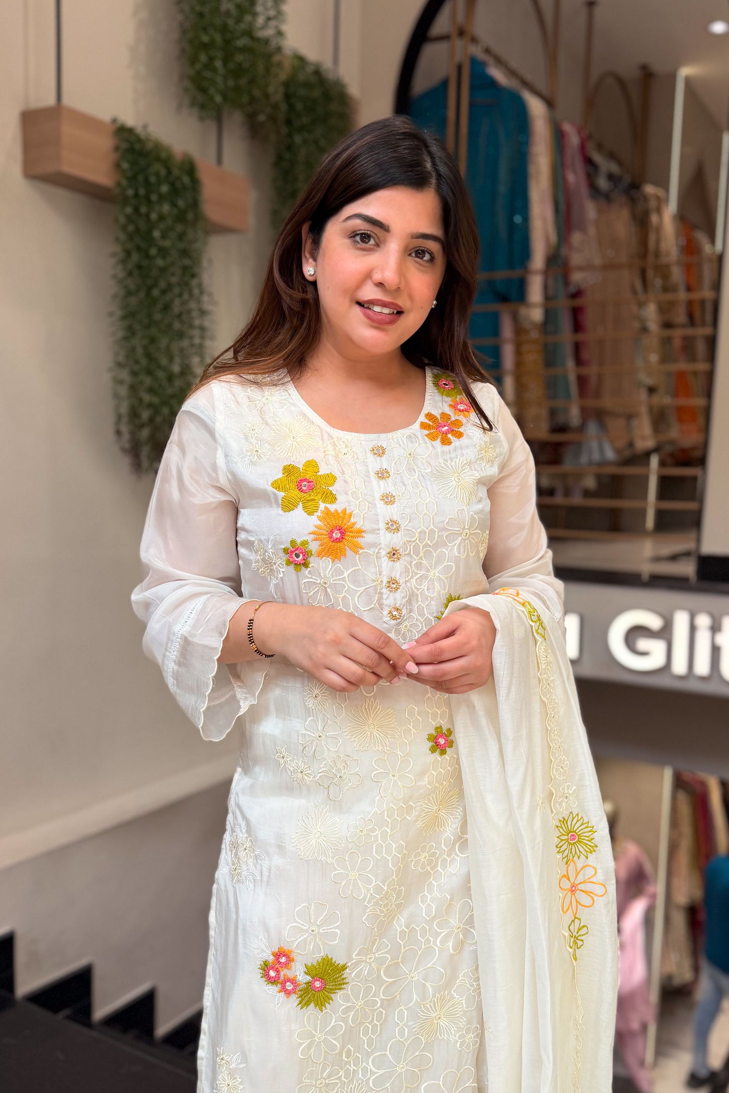 Divika Bloom Embroidered Suit Set