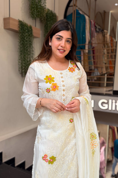 Divika Bloom Embroidered Suit Set