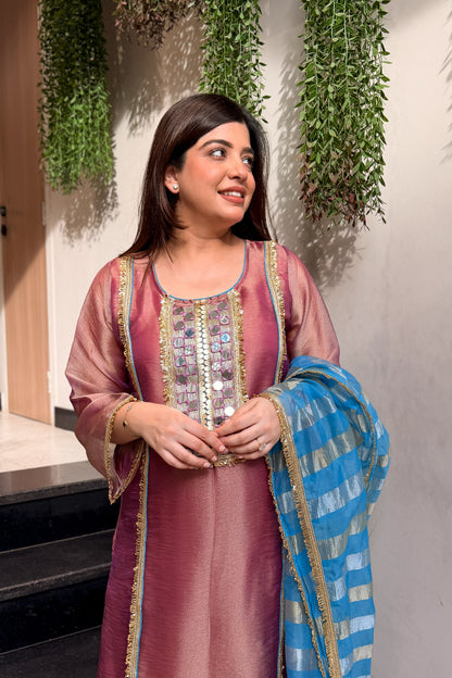 Shirvi Mirror Work Straight Suit Set