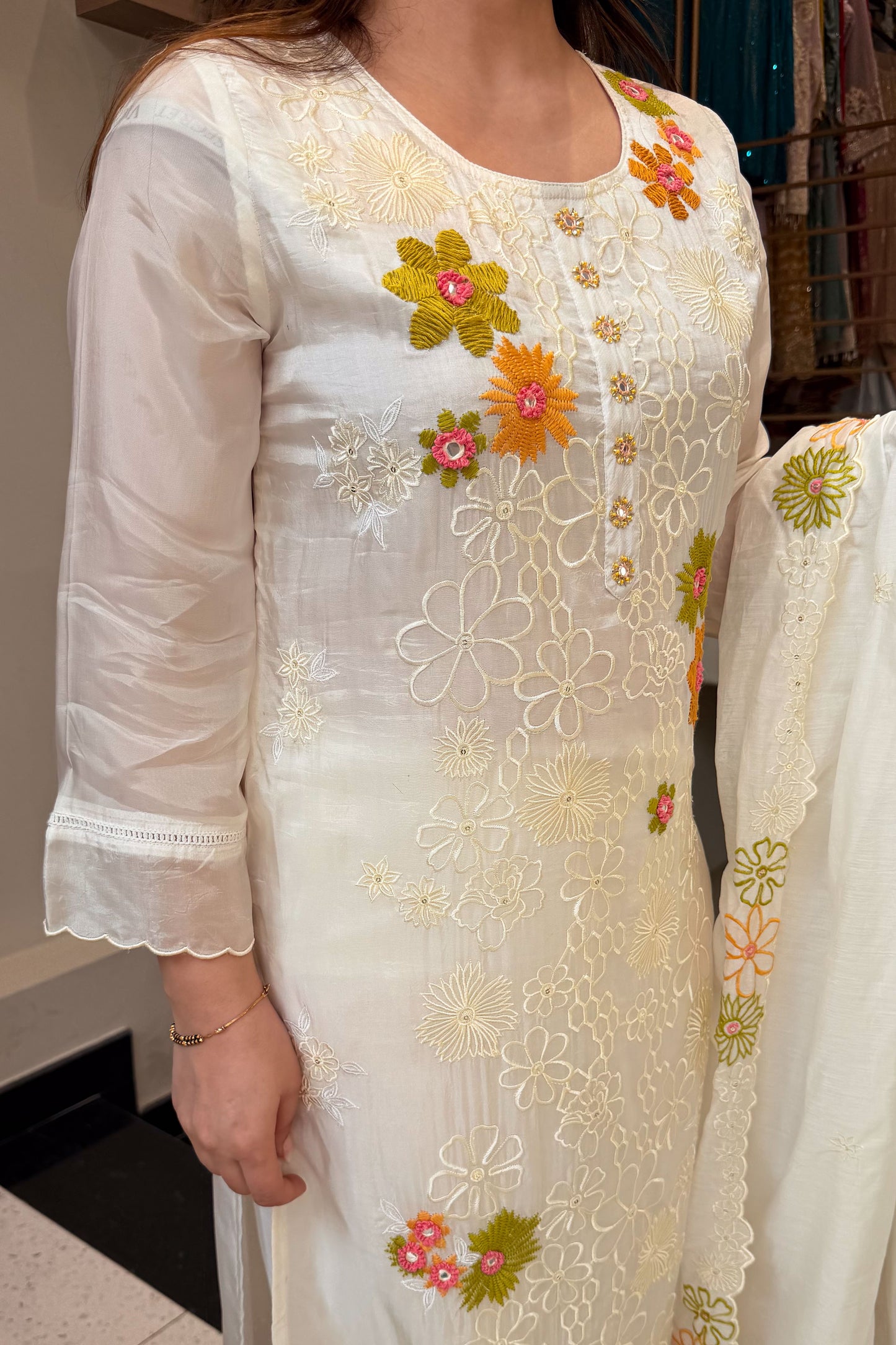 Divika Bloom Embroidered Suit Set
