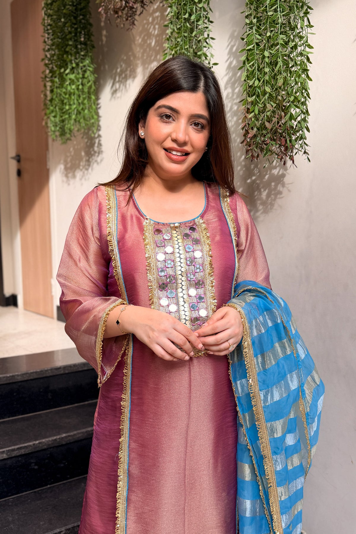 Shirvi Mirror Work Straight Suit Set
