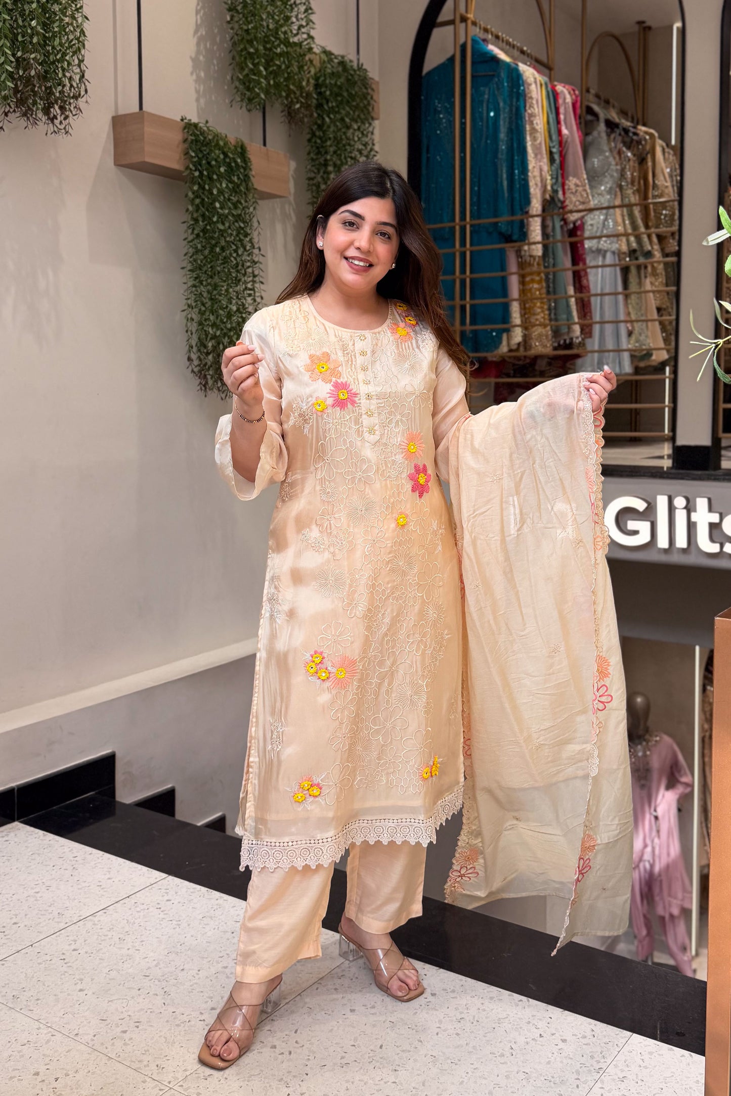 Divika Bloom Embroidered Suit Set