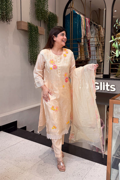 Divika Bloom Embroidered Suit Set
