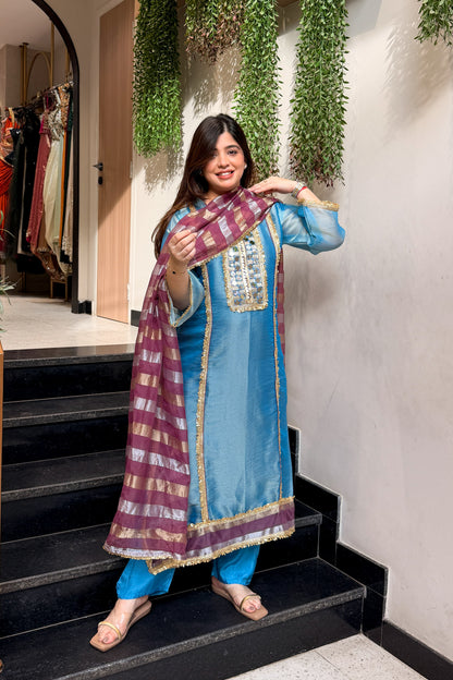 Shirvi Mirror Work Straight Suit Set