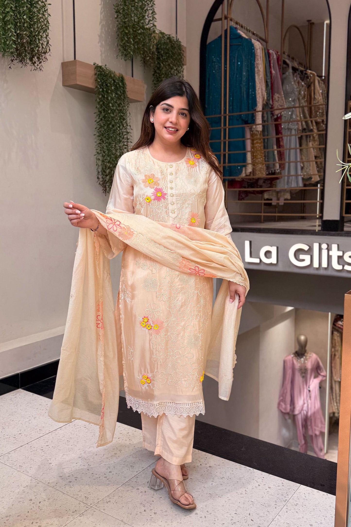 Divika Bloom Embroidered Suit Set