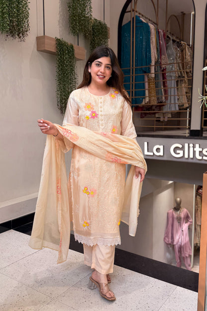 Divika Bloom Embroidered Suit Set