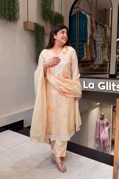 Divika Bloom Embroidered Suit Set