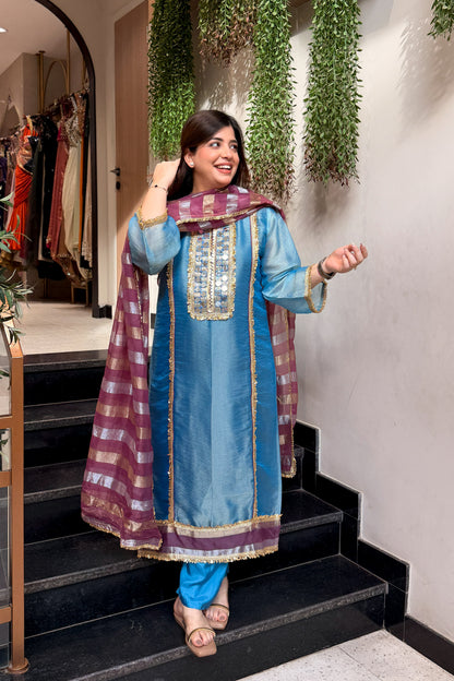 Shirvi Mirror Work Straight Suit Set