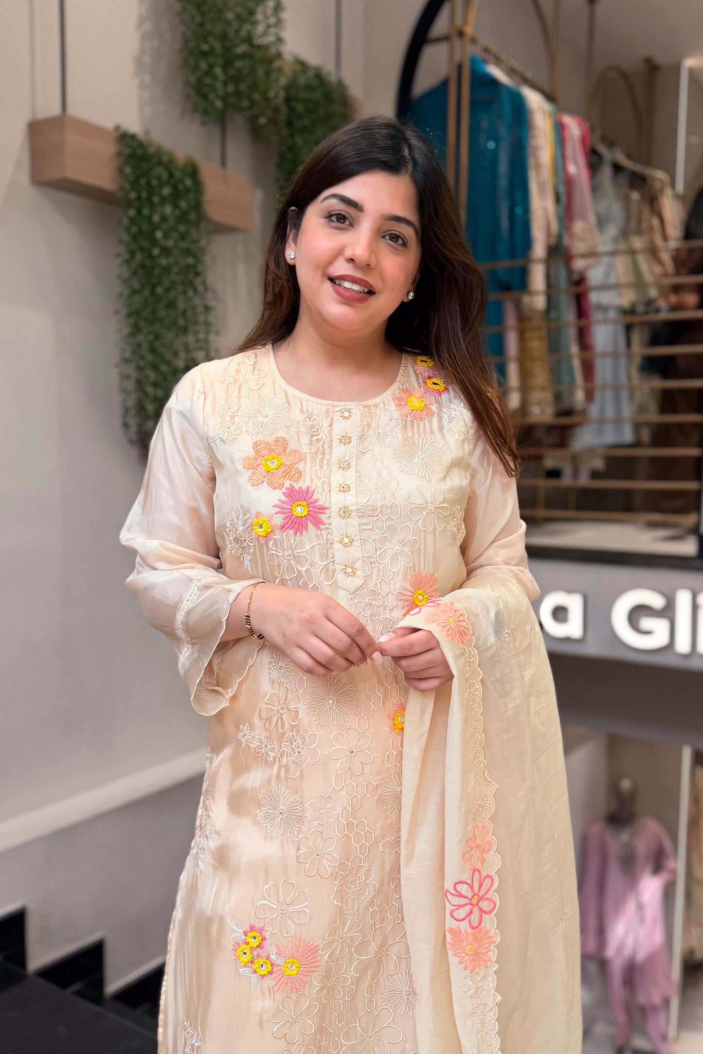 Divika Bloom Embroidered Suit Set